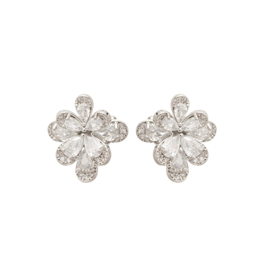 Style Super Flash Zircon Flower Korean Niche Bone Light Luxury Ear Clip