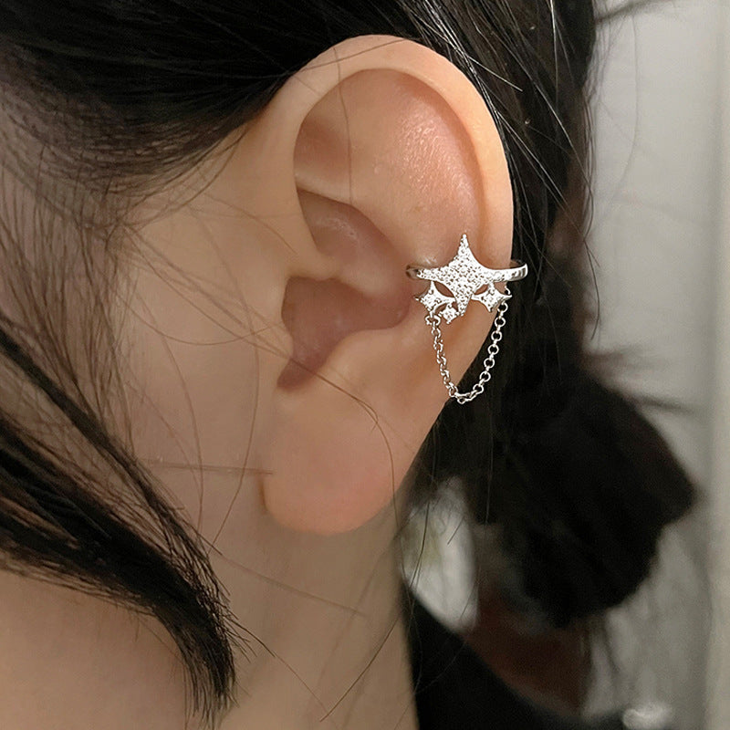 Embedded Star Without Pierced Female Temperament Personality Shining Starry Super Earrings