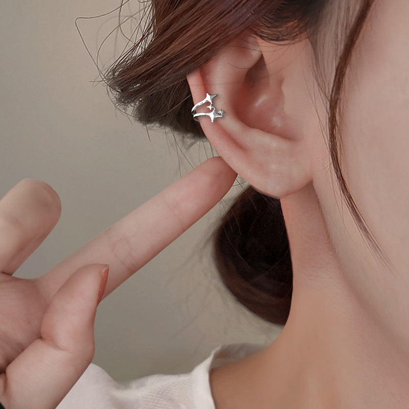 Embedded Star Without Pierced Female Temperament Personality Shining Starry Super Earrings