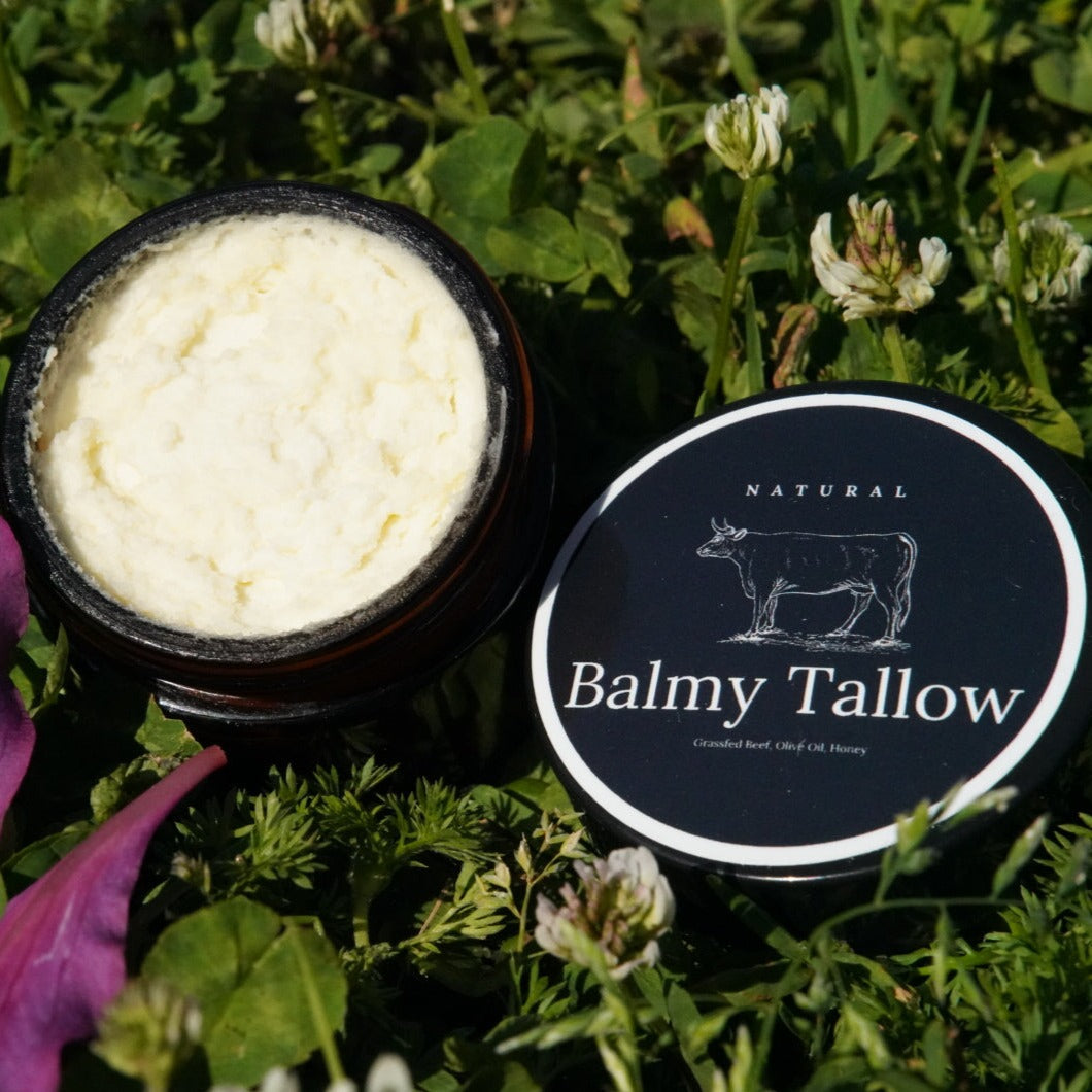 2 oz Natural Tallow Balm (Unscented) | Sensitive Skin Moisturizer | Balmy Tallow