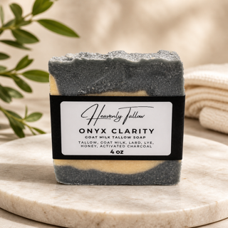 Onyx Clarity Activated Charcoal Goat Milk Tallow Soap