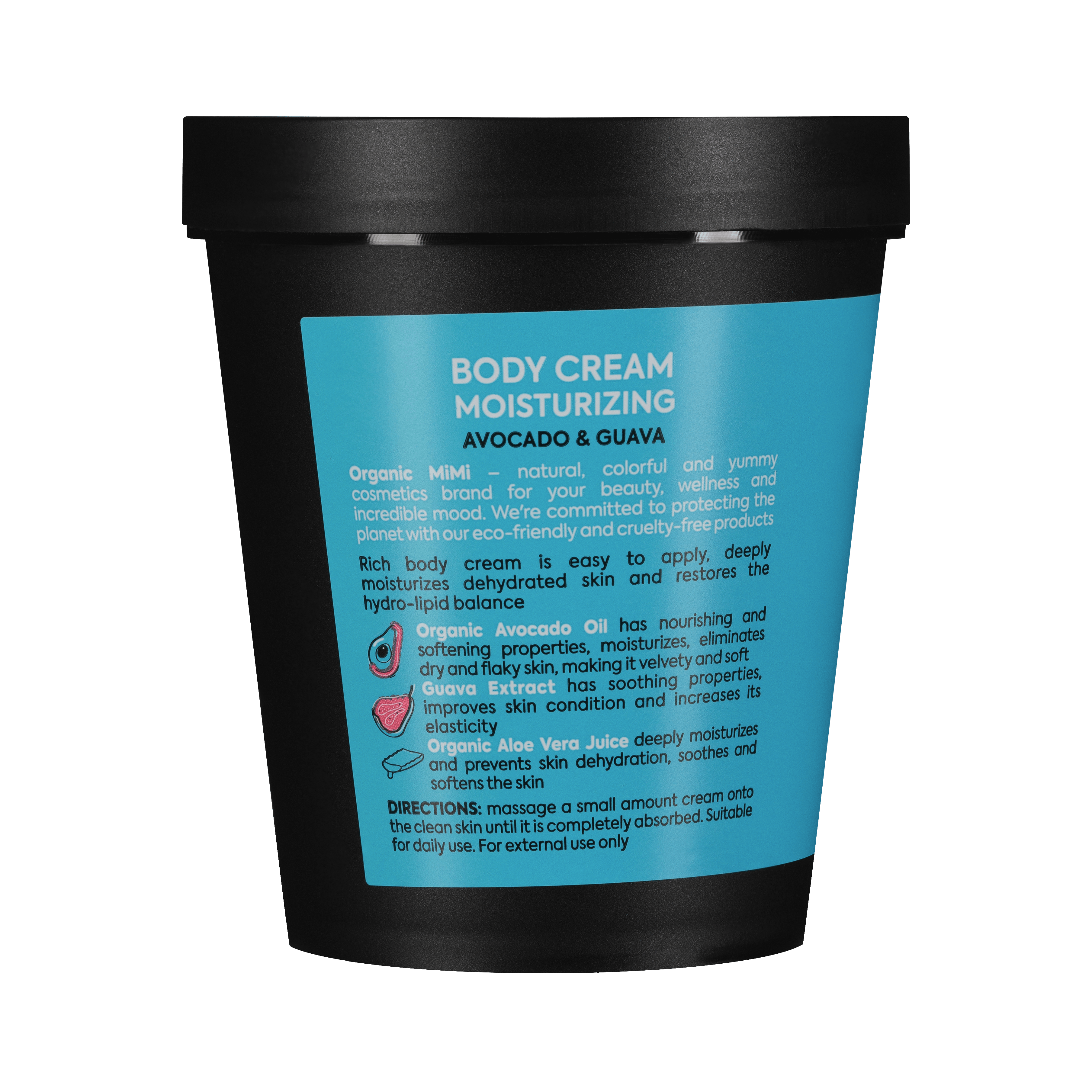 Organic Mimi, Body Cream Moisturizing Avocado & Guava, 200 ml