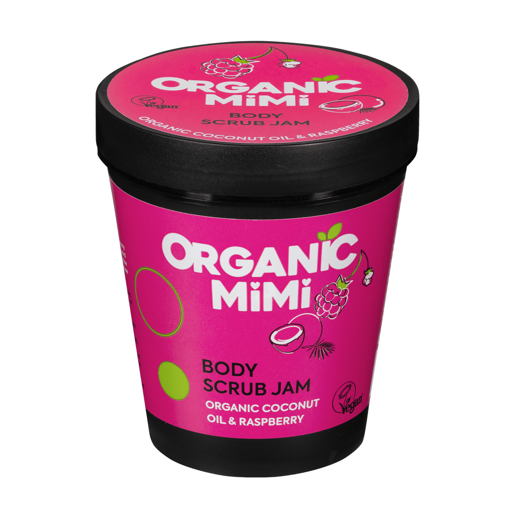 Organic Mimi, Body Scrub Jam Coconut & Raspberry, 250 g