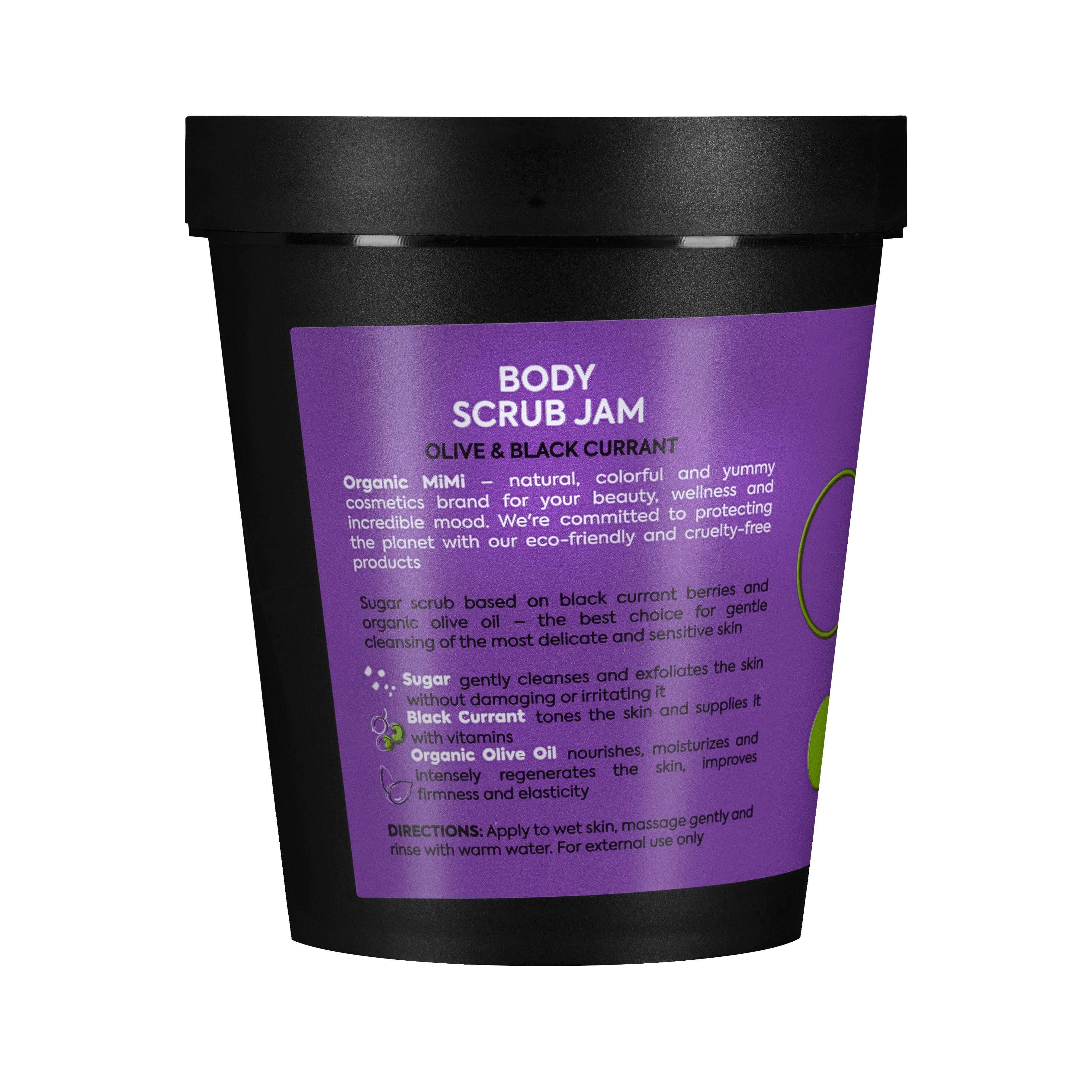 Organic Mimi, Body Scrub Jam Olive & Black Currant, 250 g