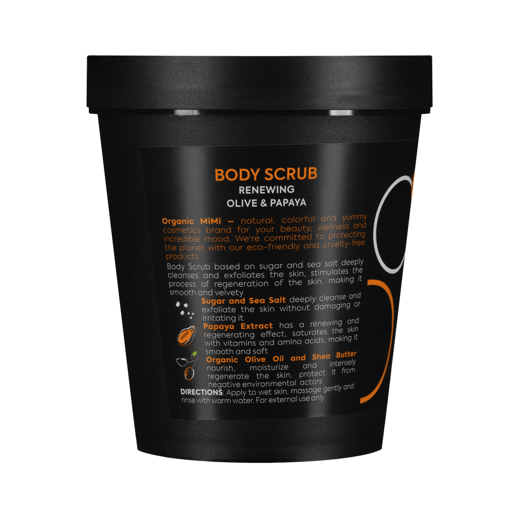 Organic Mimi, Body Scrub Renewing Olive & Papaya, 250 g