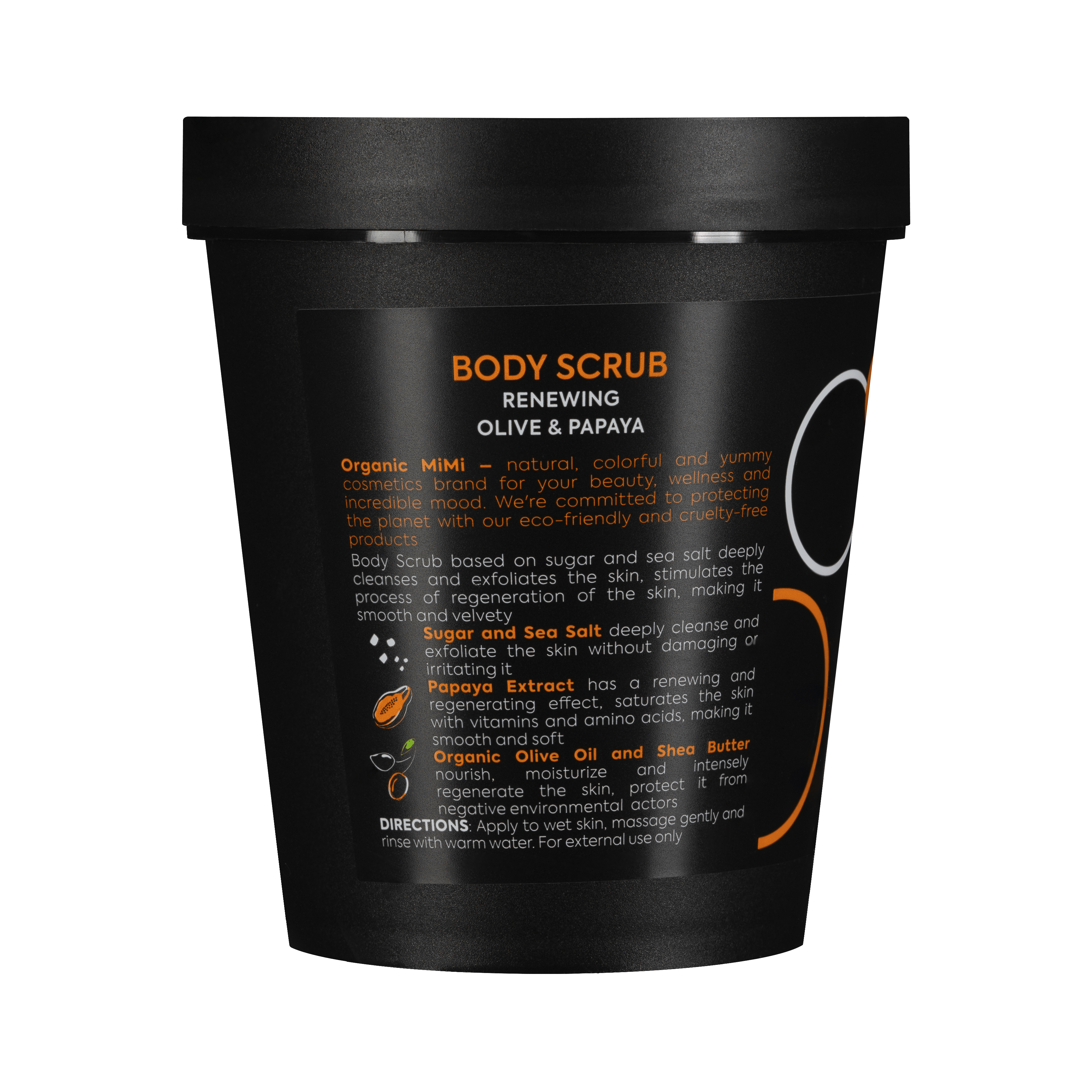 Organic Mimi, Body Scrub Renewing Olive & Papaya, 250 g