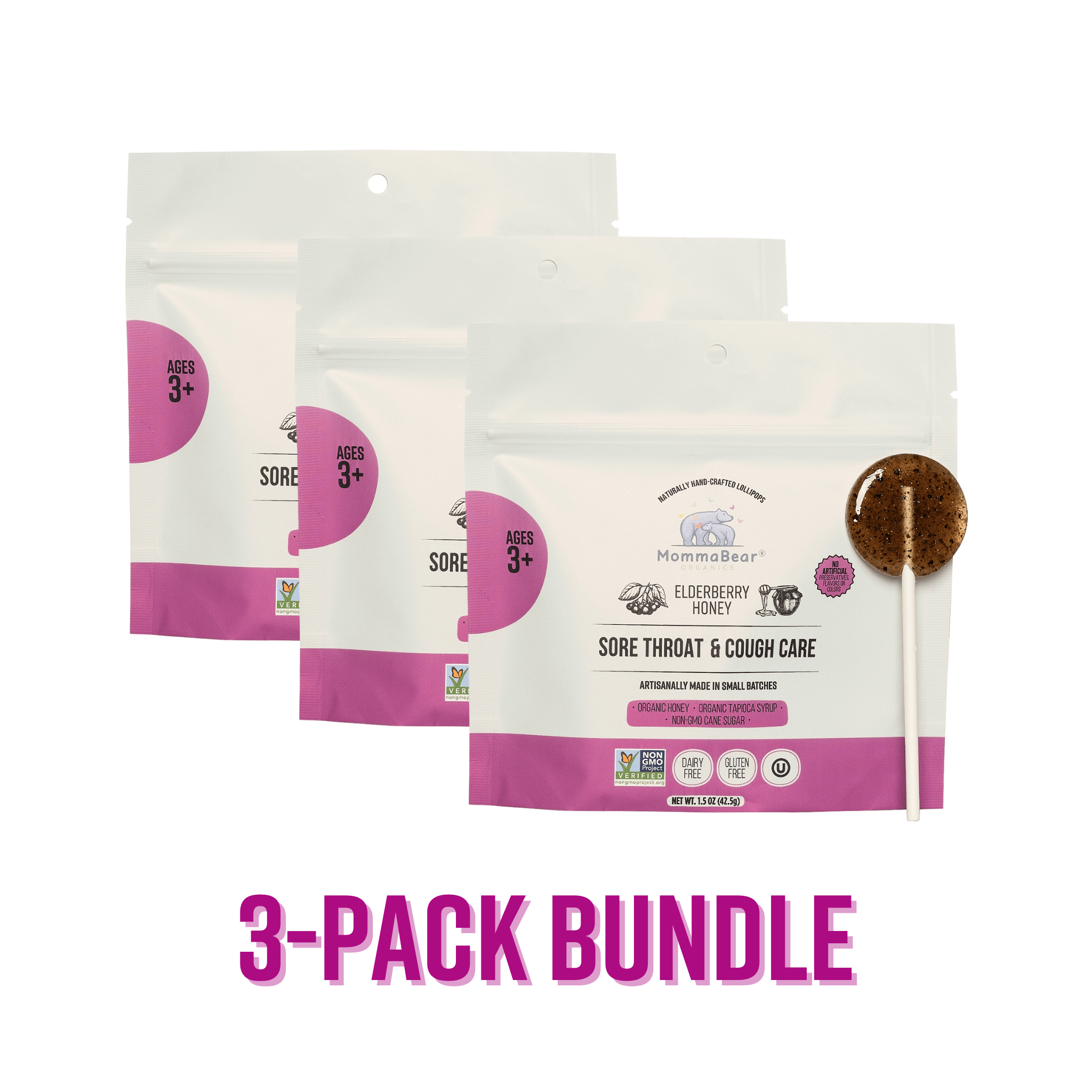 Organic Sore Throat & Cough Relief Lollipops (Bundle)