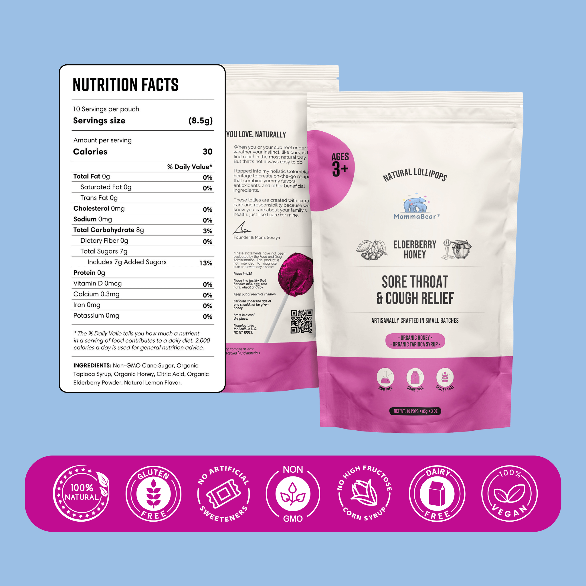 Organic Sore Throat & Cough Relief Lollipops (Bundle)
