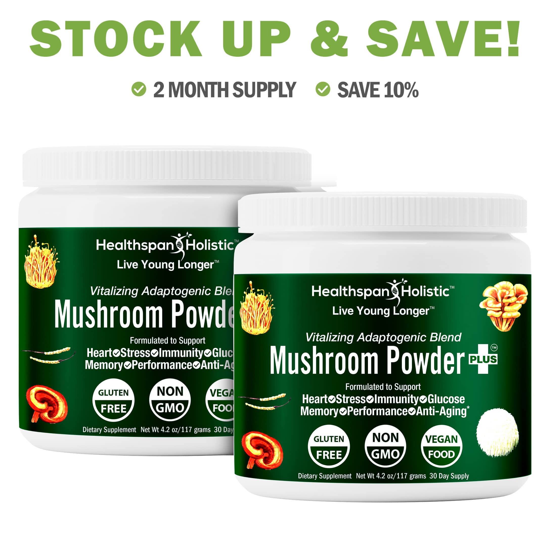 Organic Adaptogenic Mushroom Powder+