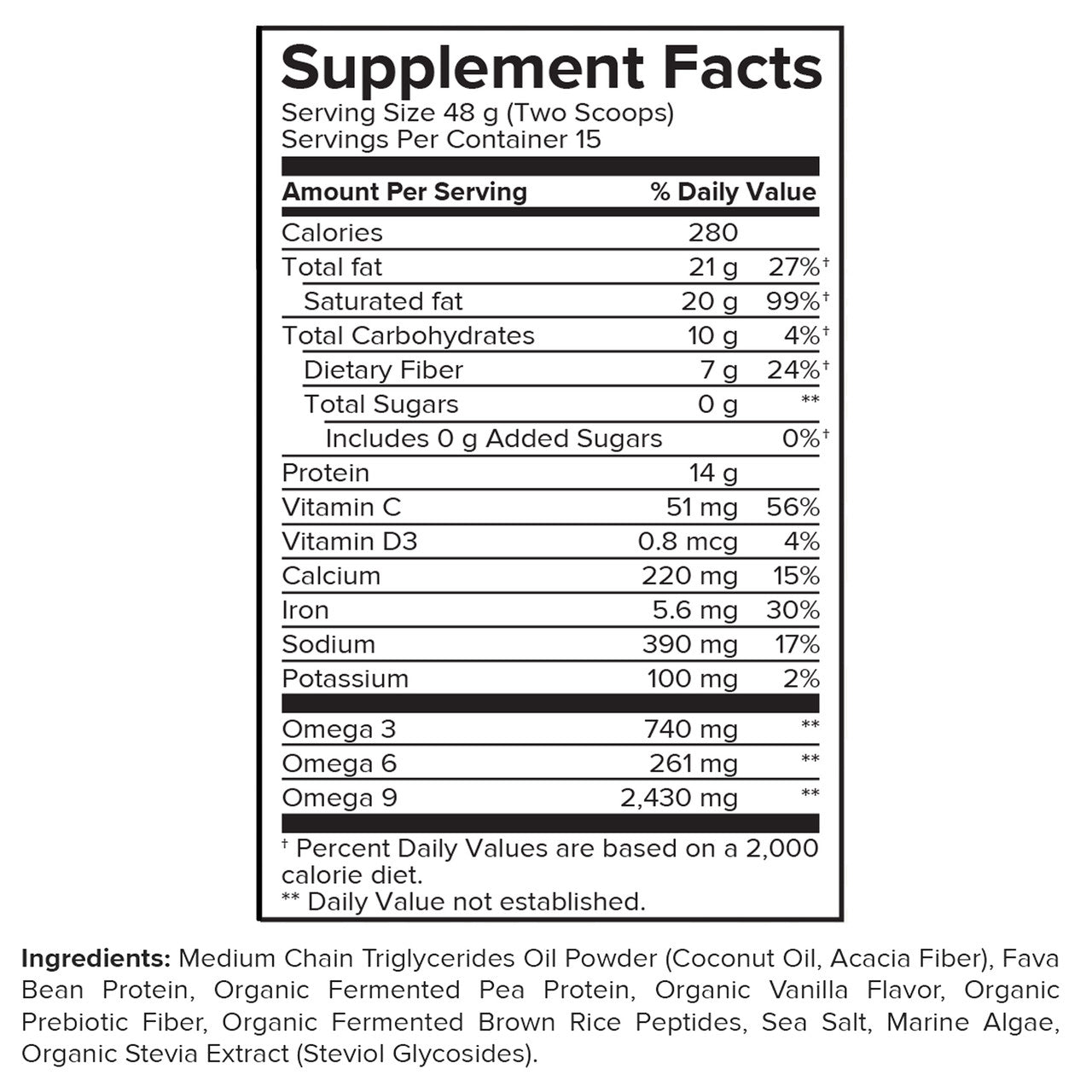 Portions Master Keto Body Protein Peptides Vanilla Cream