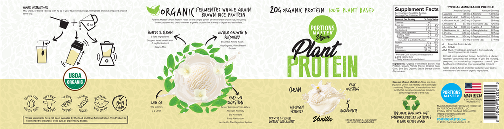 Portions Master Plant Protein Vanilla