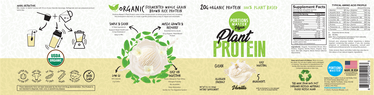 Portions Master Plant Protein Vanilla