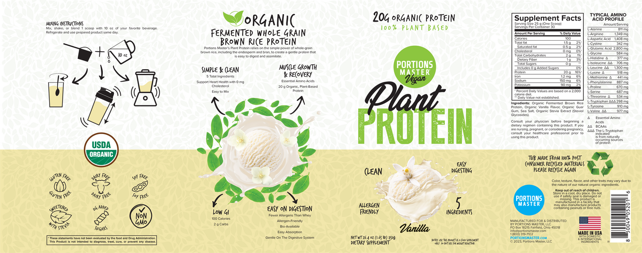 Portions Master Plant Protein Vanilla