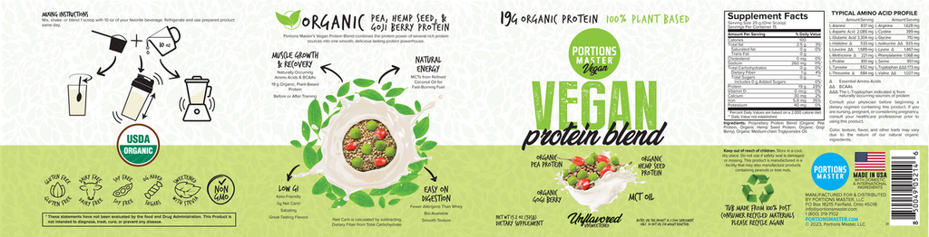 Portions Master Vegan Protein Blend Unflavored