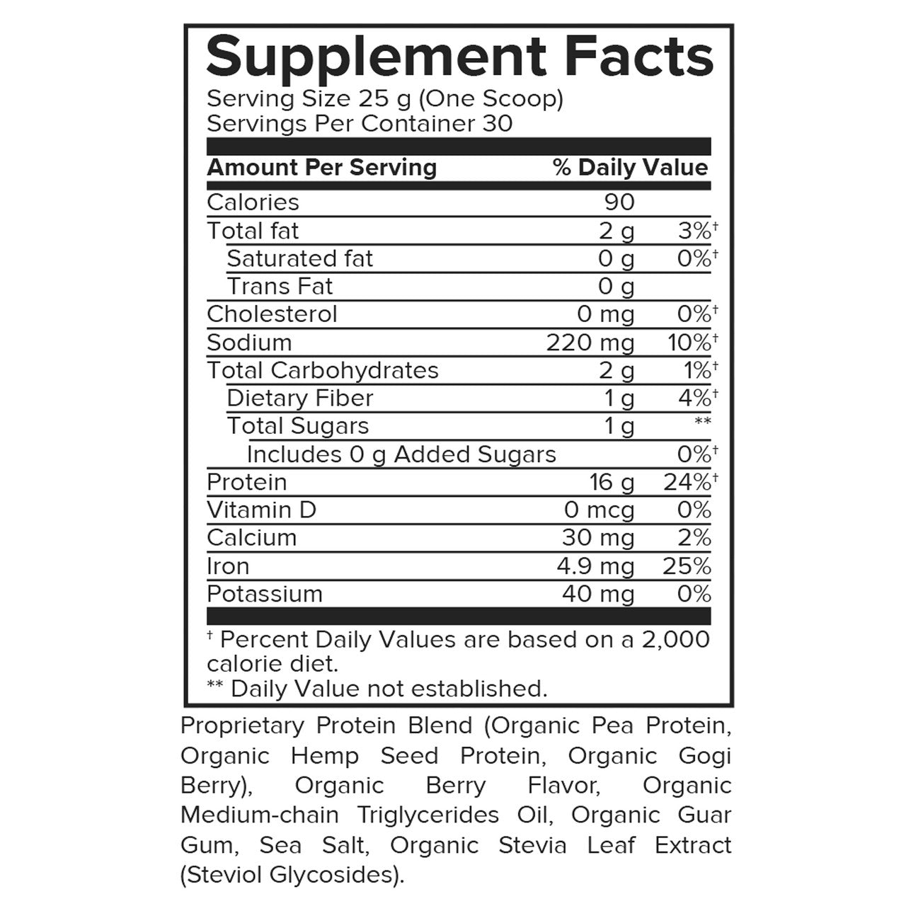 Portions Master Vegan Protein Blend Berry
