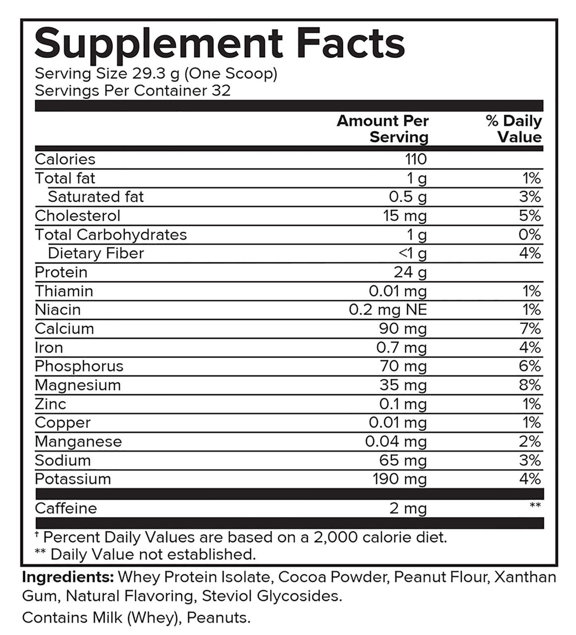 Portions Master Non-GMO Cross-Flow Microfiltration Whey Protein Isolate, Sweetened with Stevia (2 lbs) | Peanut Butter Cup