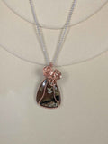 Raw Copper Amber Cabochon Pendant Necklace