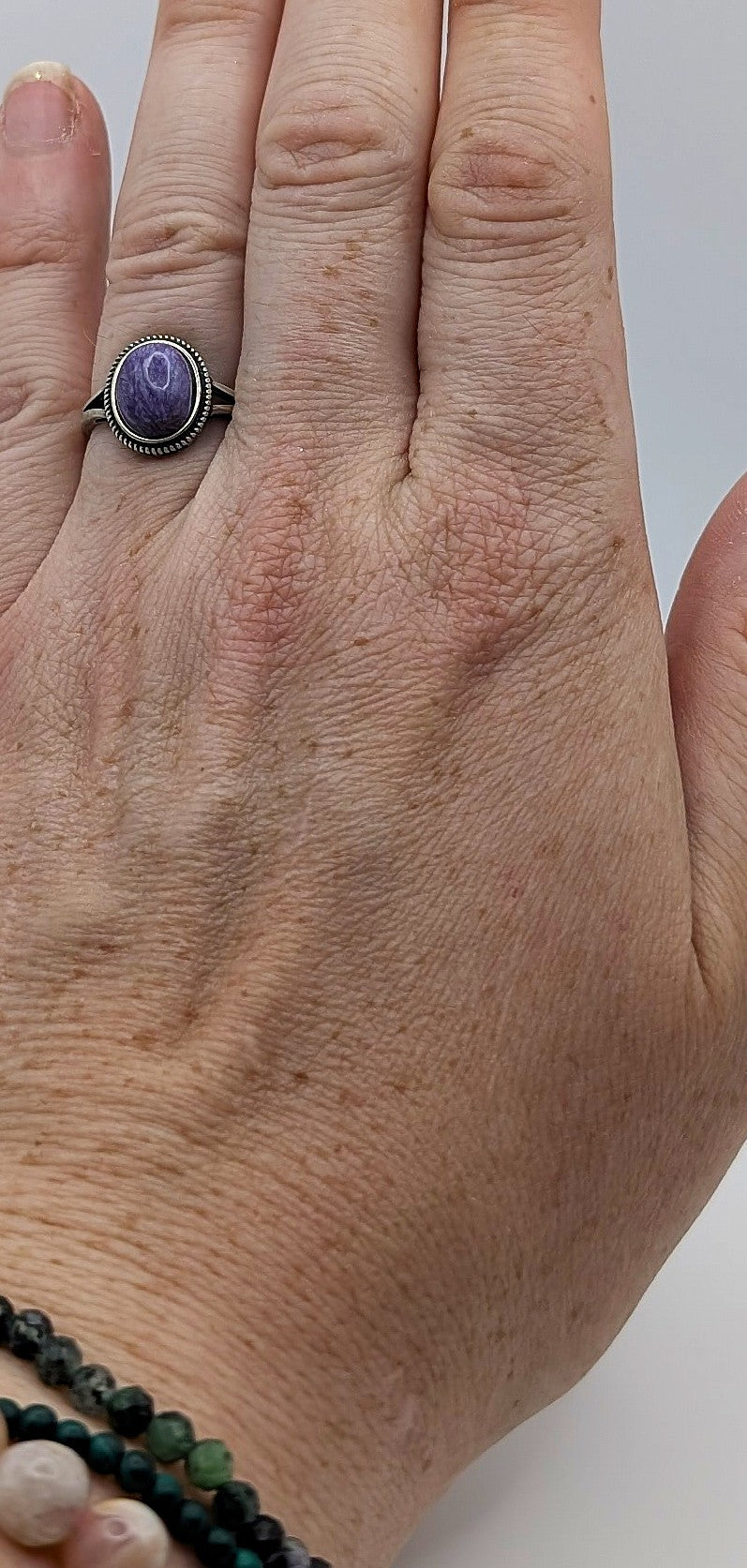 Ring Charoite Sterling Silver– Rare Violet Transformation Stone