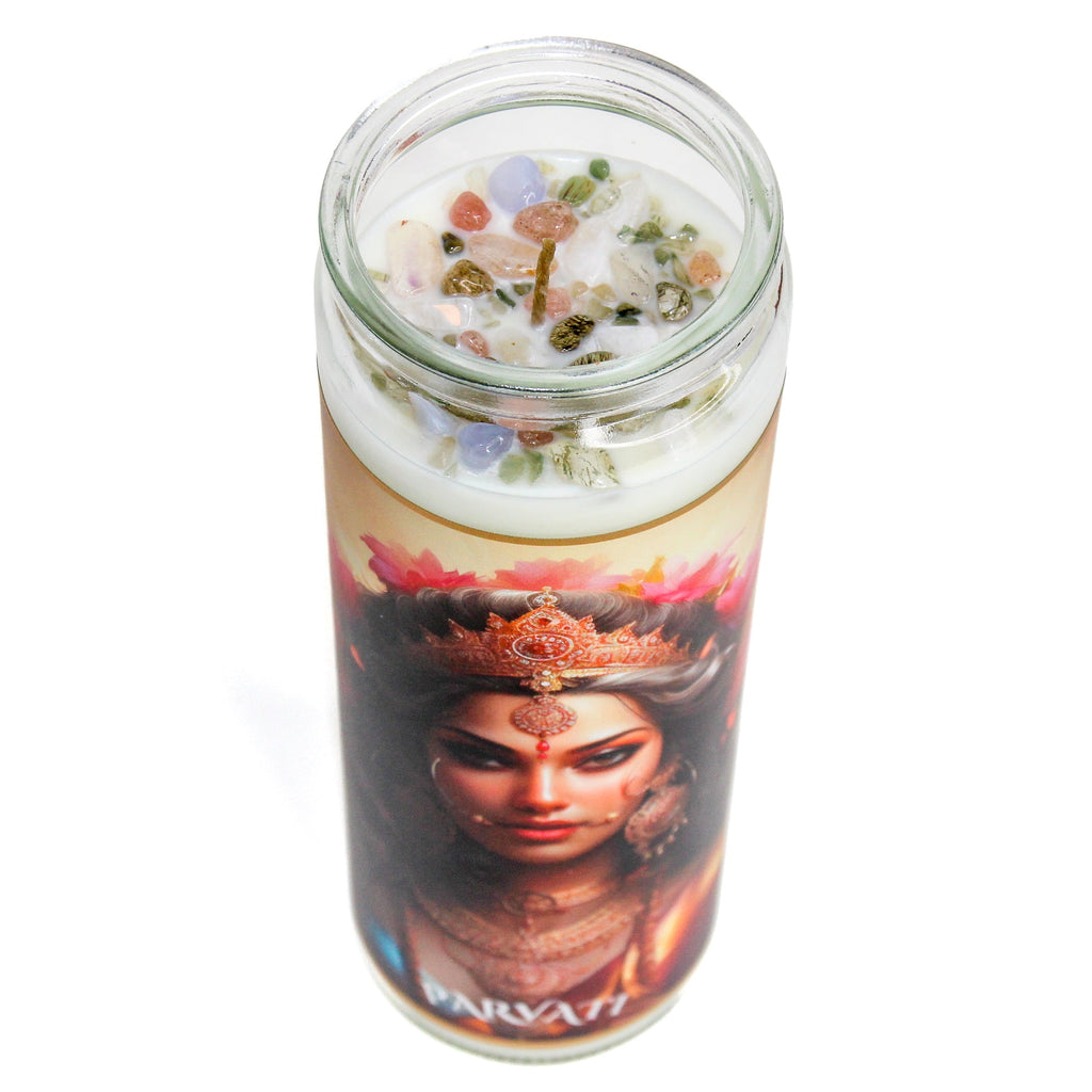 Parvati Crystal Altar Candle