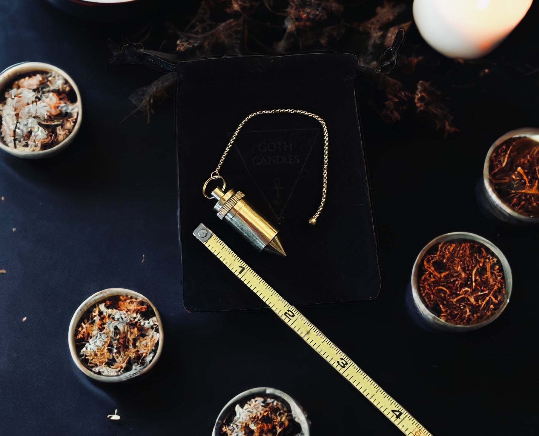 Heavy Brass Pendulum – Spirit Tool for Divination – Goth Candles