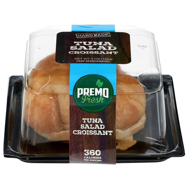 Premo Fresh Tuna Salad Croissant packaging on a white background