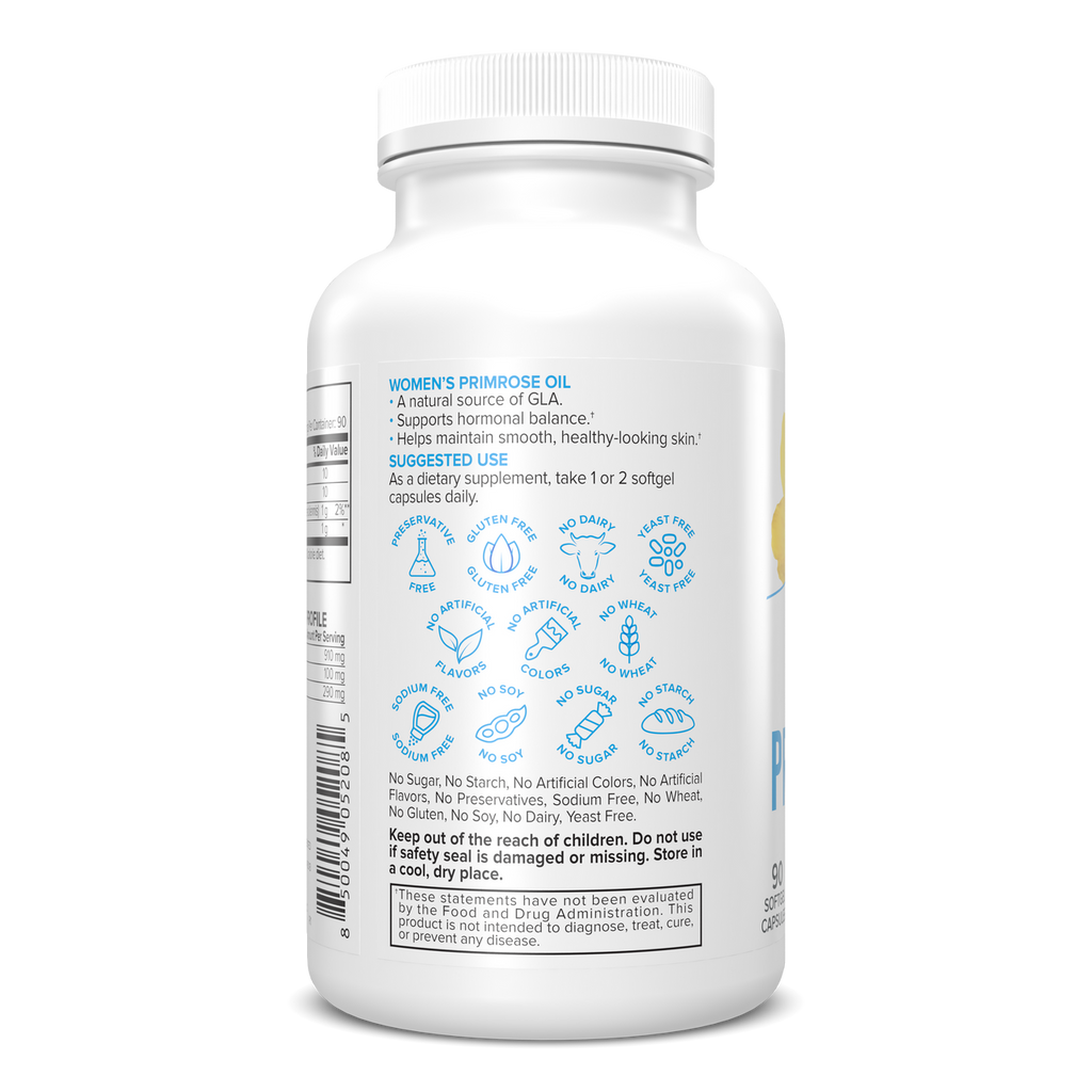 Portions Master Women's Primrose Oil Skin & Hormonal Health (90 Count)