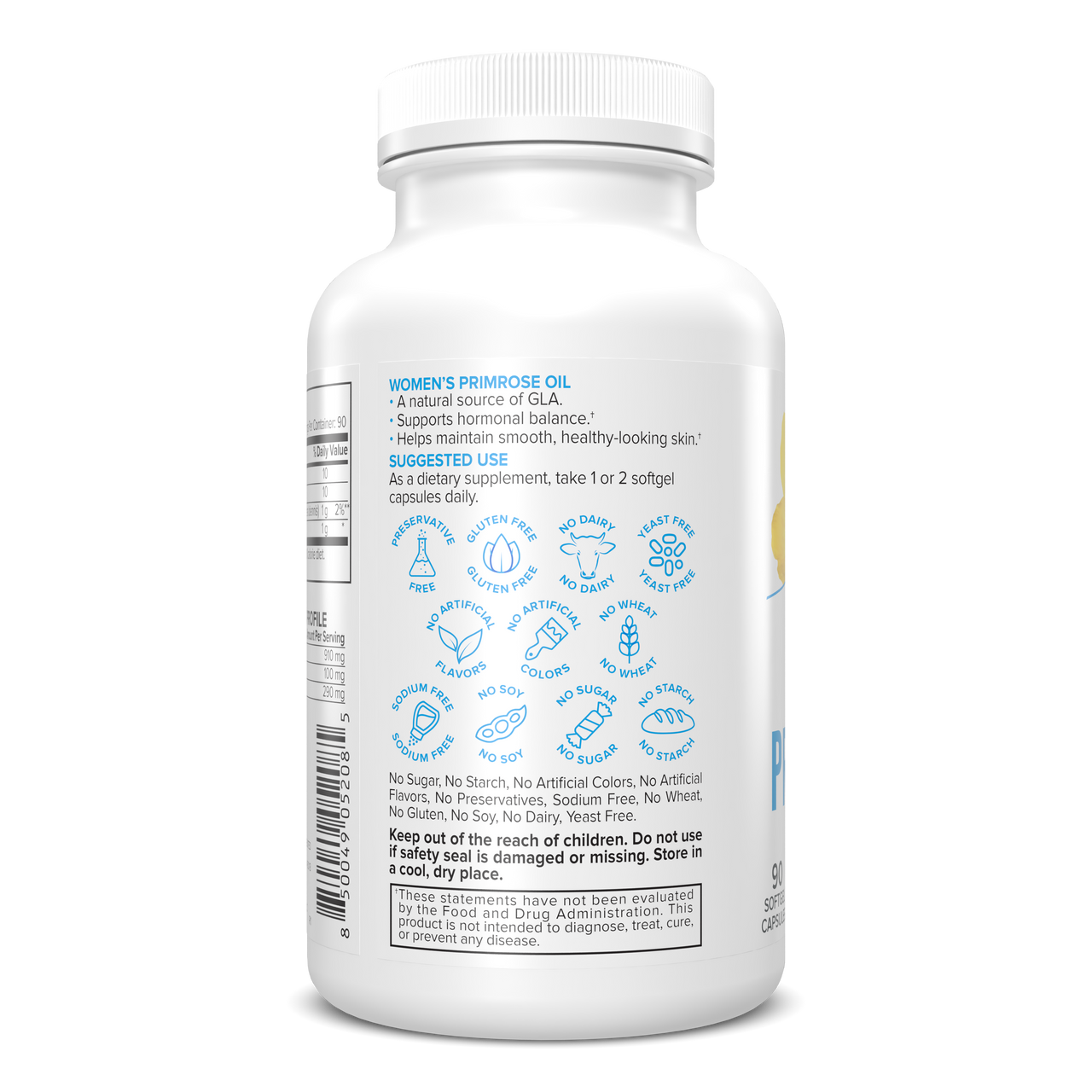 Portions Master Women's Primrose Oil Skin & Hormonal Health (90 Count)