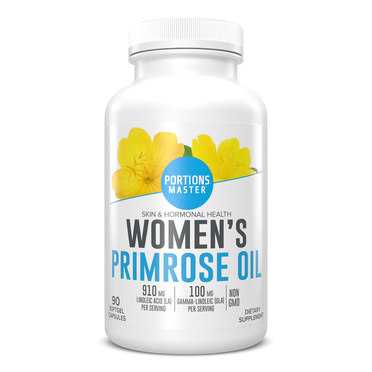 Portions Master Women's Primrose Oil Skin & Hormonal Health (90 Count)