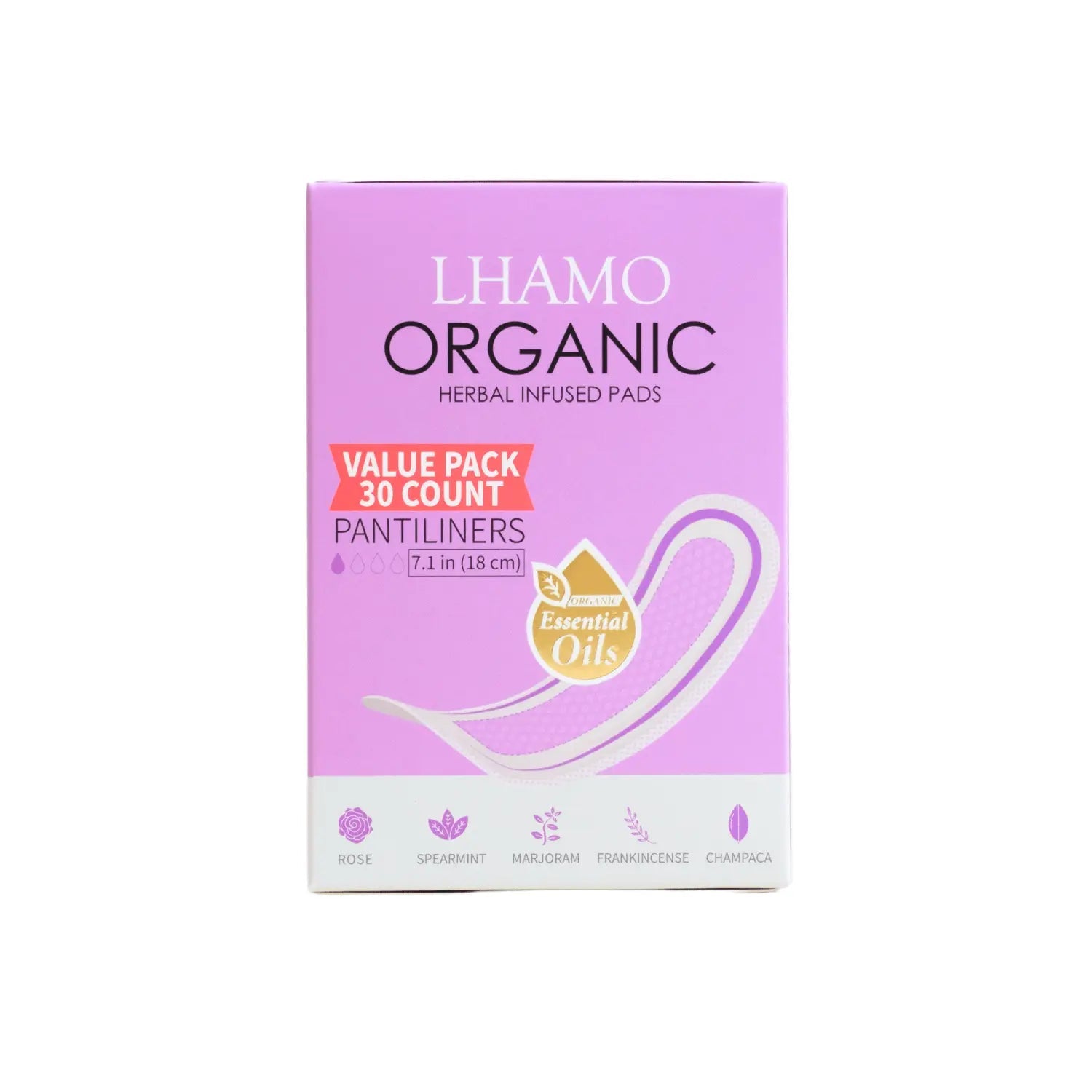 Pure Care Organic Herbal Infused Pads - Pantiliners