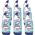 Multiple bottles of Lysol cleaning solution with visible branding on a white background