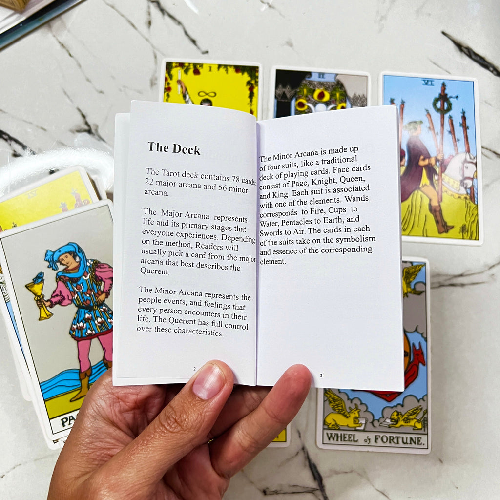 Classic Rider Waite Tarot Deck of 78 Cards with Guidebook