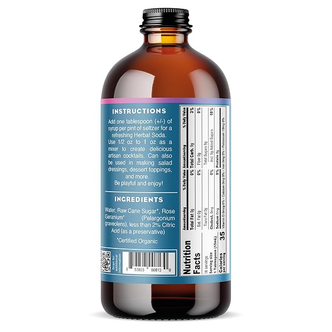 Rose Geranium Simple Syrup - Organic
