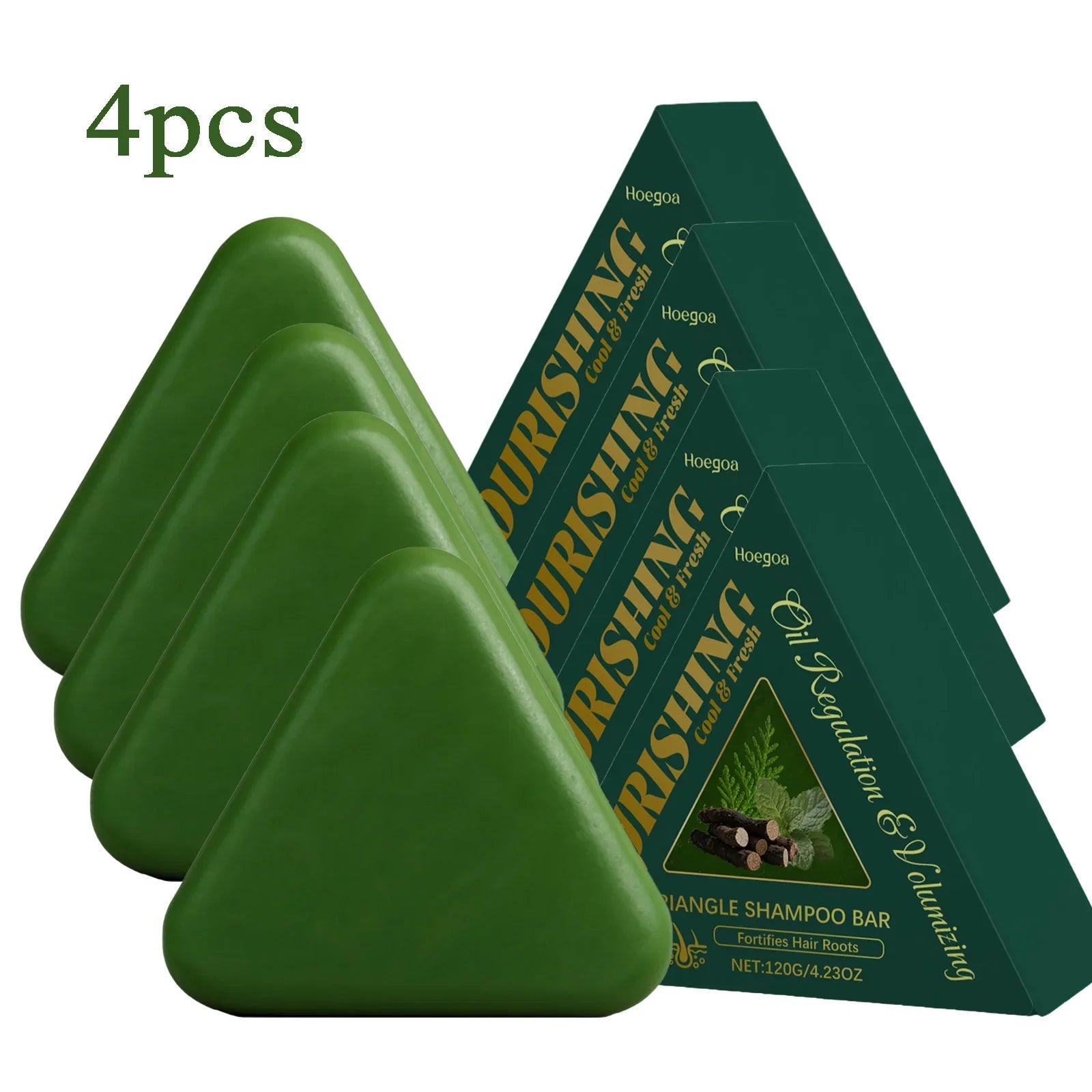 Herbal Usman Grass Shampoo Soap Cypress Leaf Polygonatum Herbal Plant Extract Refreshing Clean Oil Control Dandruff Itching 120g