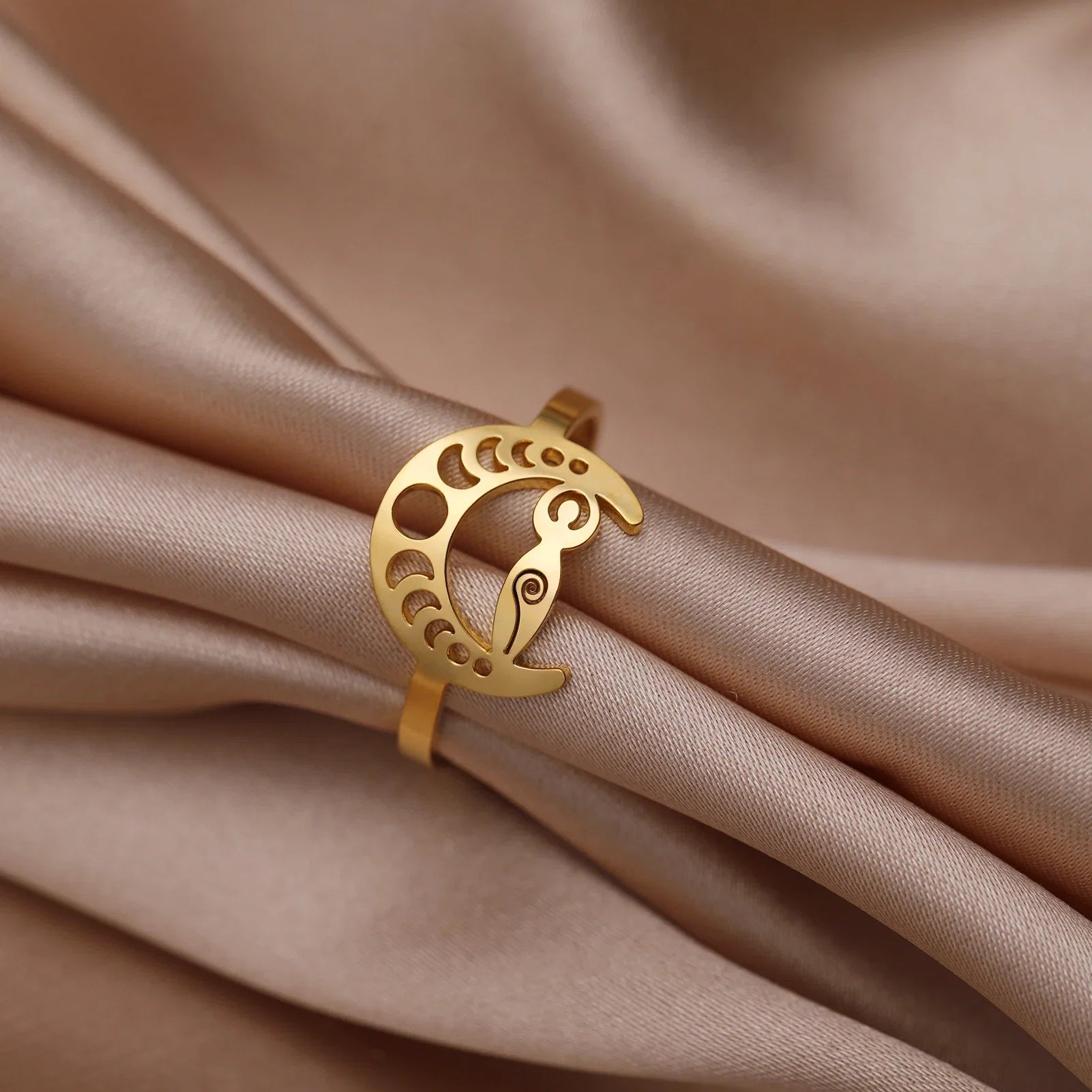 Moon Phase Goddess Ring