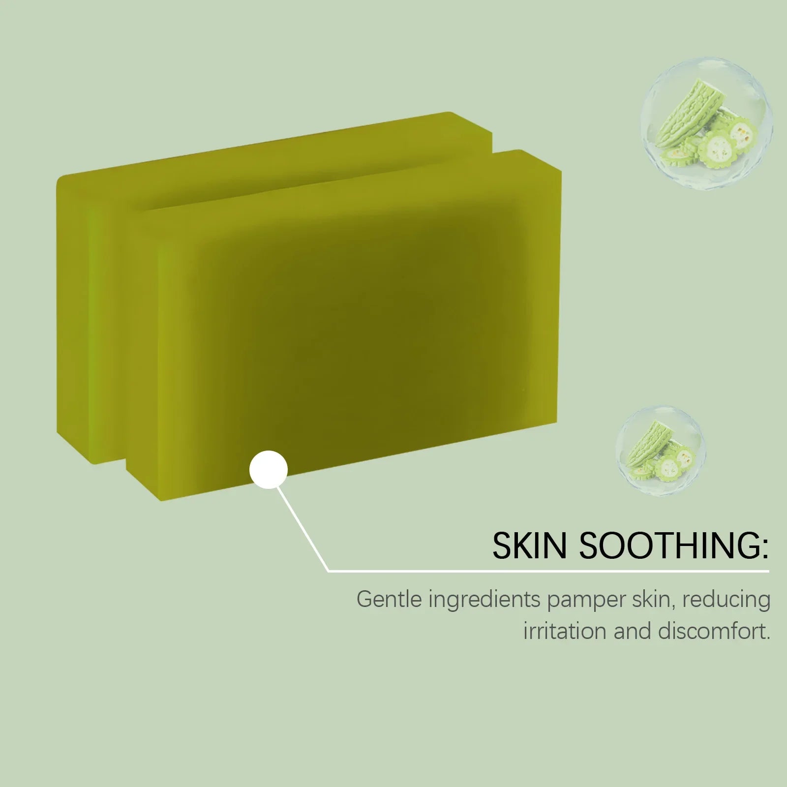OUHOE Herbal Bath Soap with Bitter Melon: Deeply Clean Pores, Balance Water & Oil, Soothe Skin, Fresh Aroma