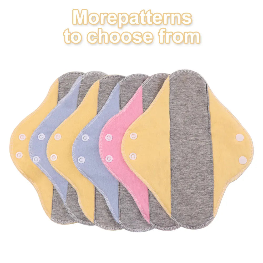 6Pcs Diaper Washable Menstrual Cloth Pads Reusable Graphene Sanitary Napkin Soft 23CM Nursing Pad for Women Pantyliner
