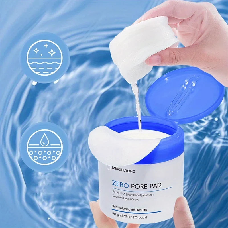 70PCS hyaluronic acid cleansing and makeup remover pads, cotton pad makeupremover pads, gently clean and remove makeupmoisturize
