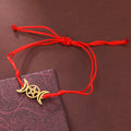 Triple Moon Pentacle Adjustable Bracelet