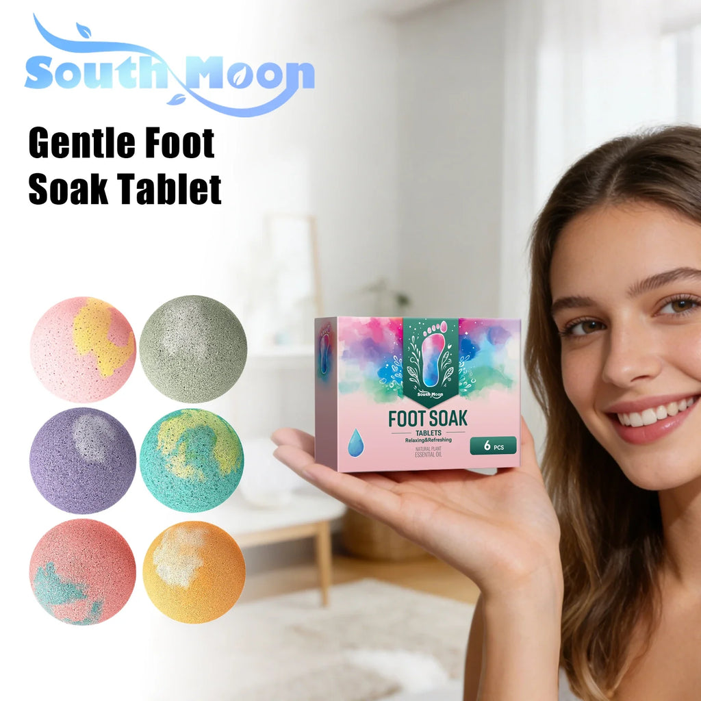 South Moon Foot Soak Tablet Relieve Fatigue Warmth Foot Soaking Promote Circulation Soften Cuticle Herbal Extract Feet Bath Ball