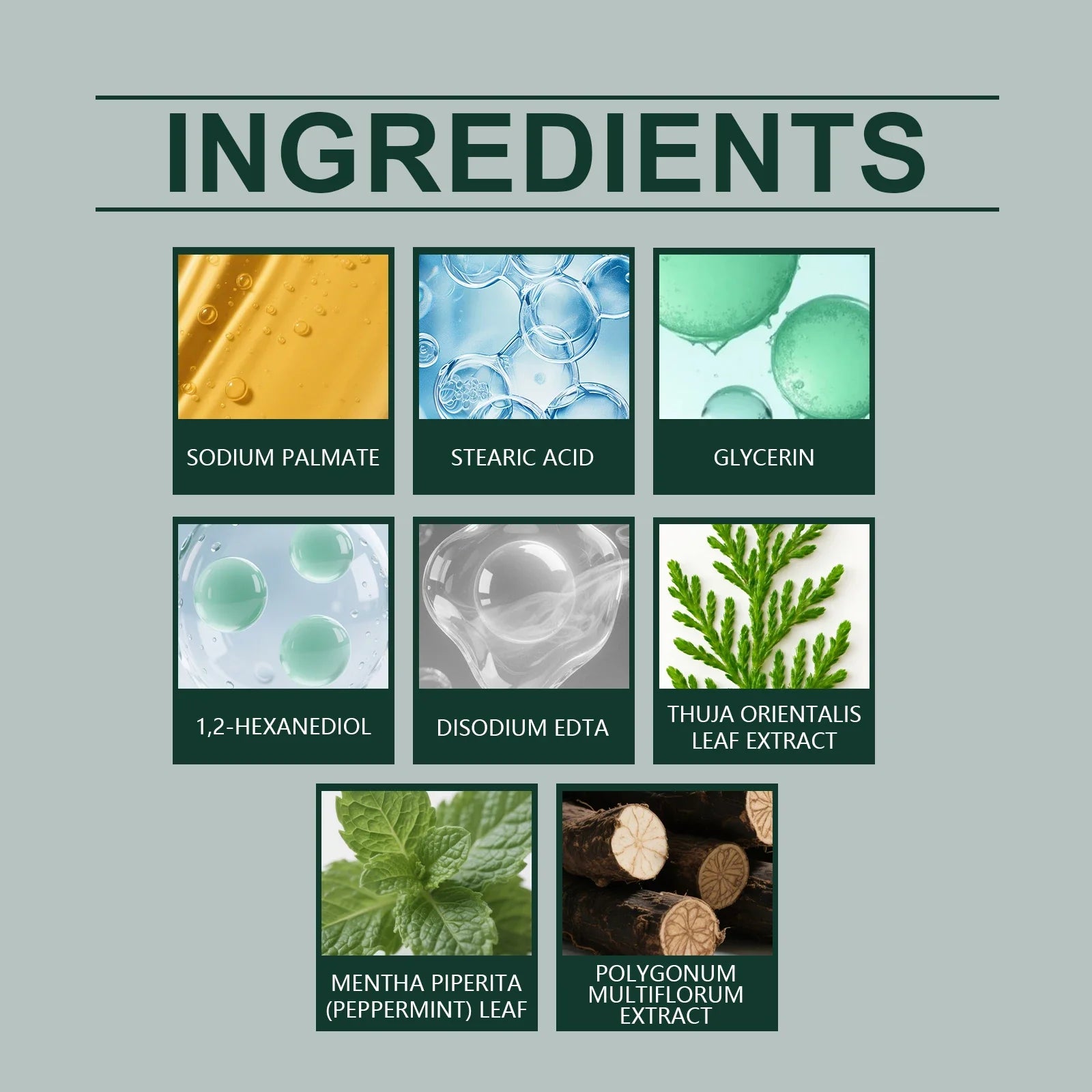 Herbal Usman Grass Shampoo Soap Cypress Leaf Polygonatum Herbal Plant Extract Refreshing Clean Oil Control Dandruff Itching 120g