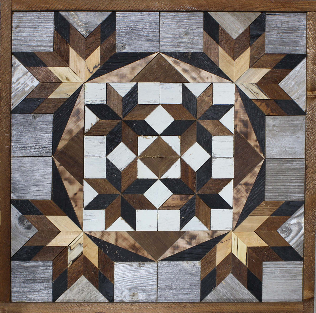 Amish Handmade Barn Quilt Wall Art – Reclaimed Barn Wood – 20.75” x 20.75”