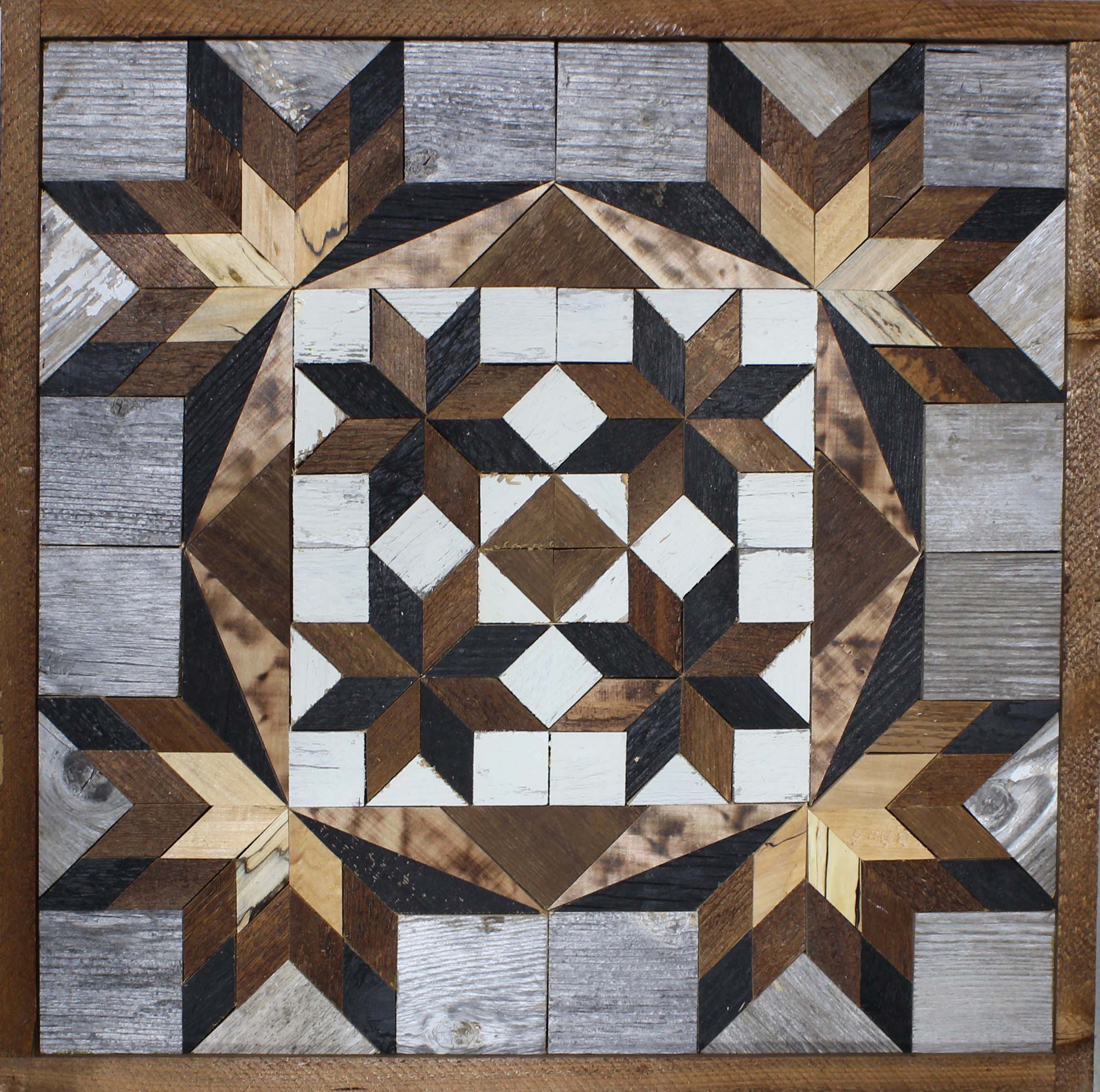Amish Handmade Barn Quilt Wall Art – Reclaimed Barn Wood – 20.75” x 20.75”