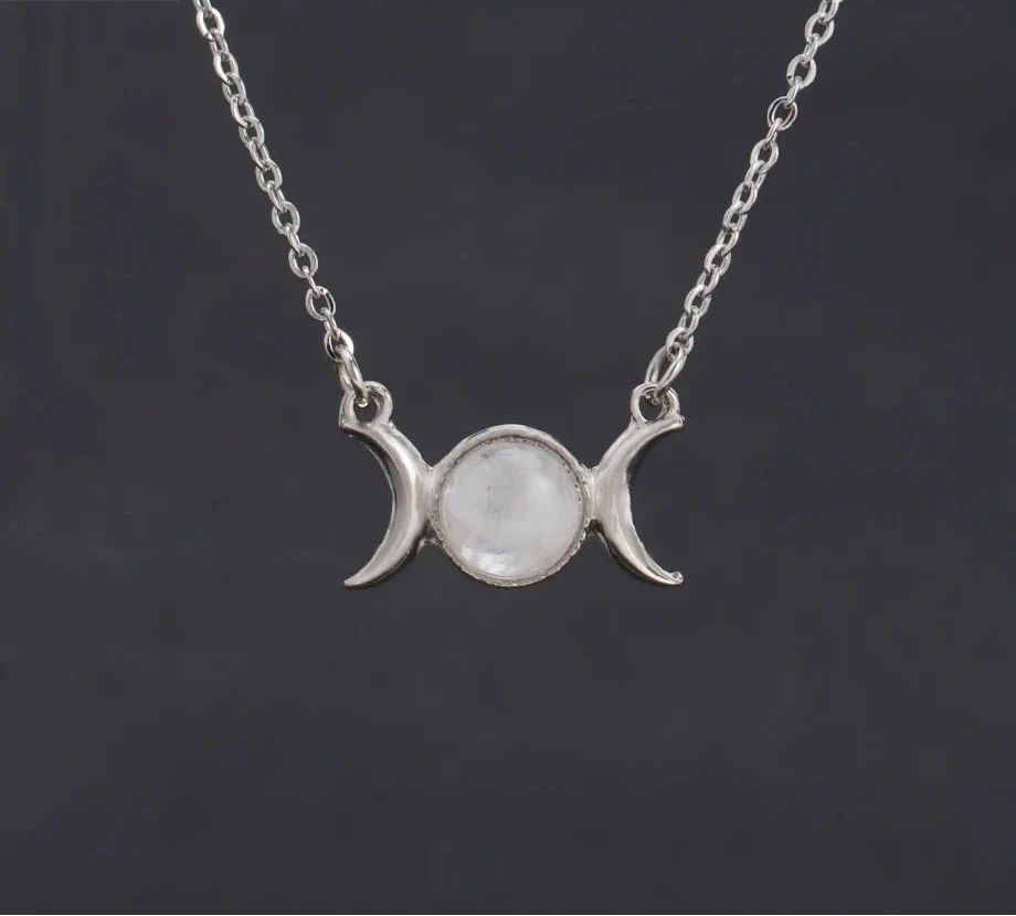 Triple Moon Crystal Necklaces
