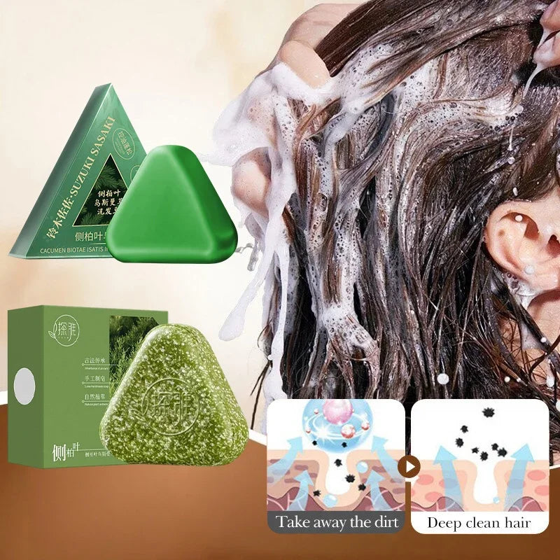 Herbal Shampoo Soap Bar With Usman Grass Handmade Natural Hair Nourishing Soap Oil Control Refreshing Fluffy Soothing Hair Care