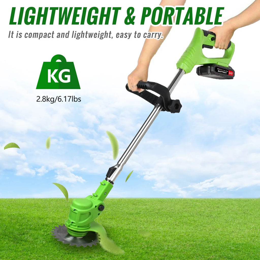 Cordless 2-In-1 Weed Trimmer and Grass Edger With Fast Charger