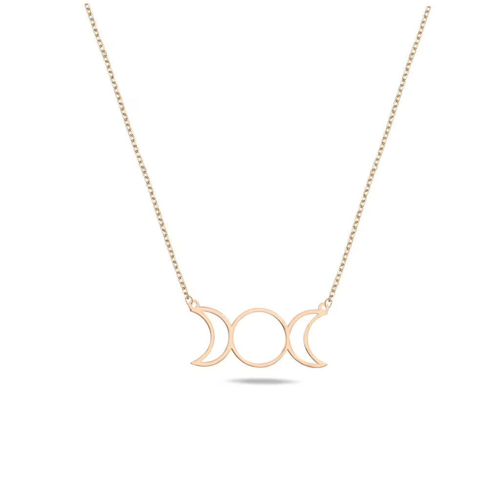 Triple Moon Goddess Necklace