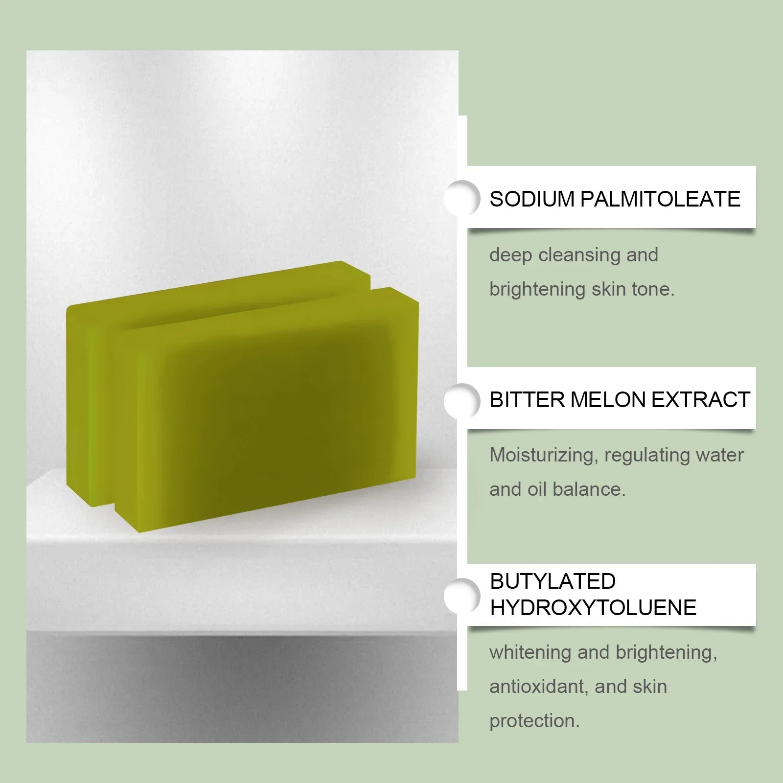 OUHOE Herbal Bath Soap with Bitter Melon: Deeply Clean Pores, Balance Water & Oil, Soothe Skin, Fresh Aroma