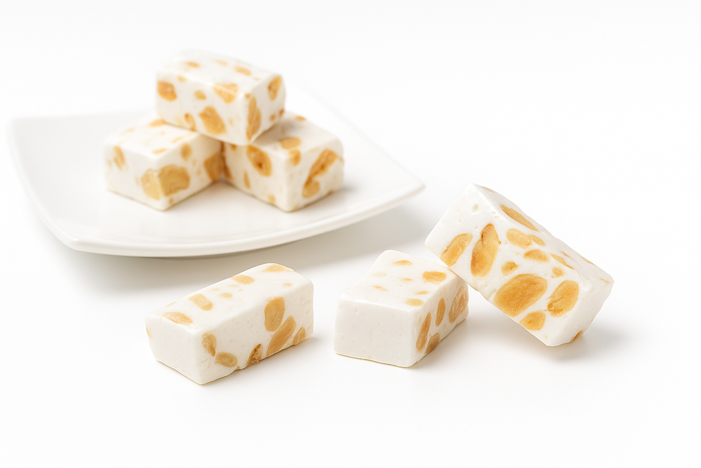 Andy Anand Chocolatier Sugar & Gluten Free Almond Brittle Nougat - Made in Europe Gluten Free Diabetic Friendly Nougat Candy, Unforgettable Flavor,Bite With Italian Nougat Brittle (7 Oz)