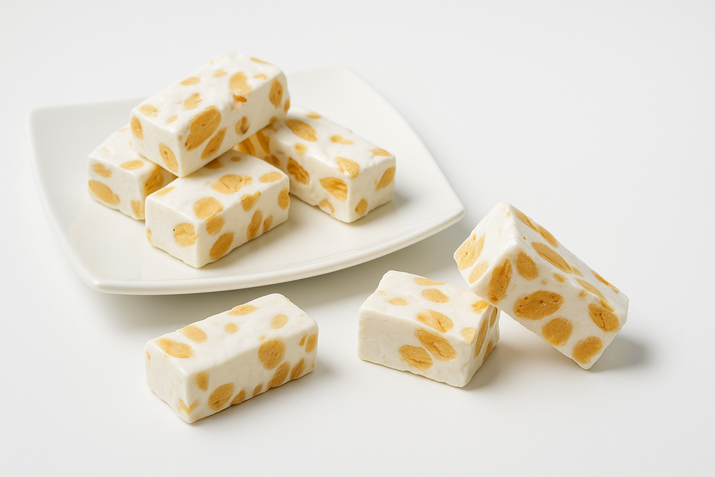 Andy Anand Chocolatier Sugar & Gluten Free Almond Brittle Nougat - Made in Europe Gluten Free Diabetic Friendly Nougat Candy, Unforgettable Flavor,Bite With Italian Nougat Brittle (7 Oz)