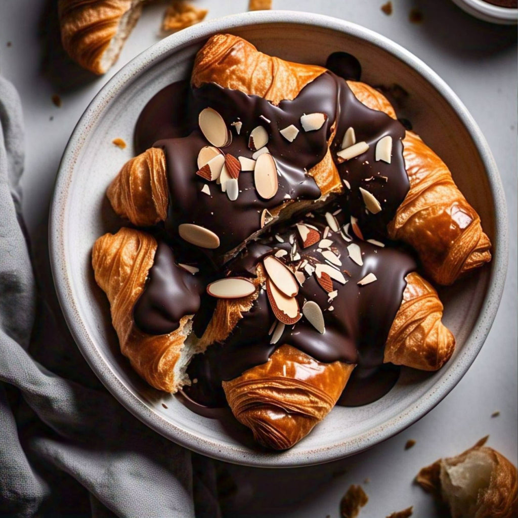 Andy Anand Sugar Free Dark Chocolate Almond Croissants, 10 Pcs - 2 lbs. Handcrafted Guilt-Free Treats with Rich Chocolate Filling Inside and Crunchy Toasted Almond Topping